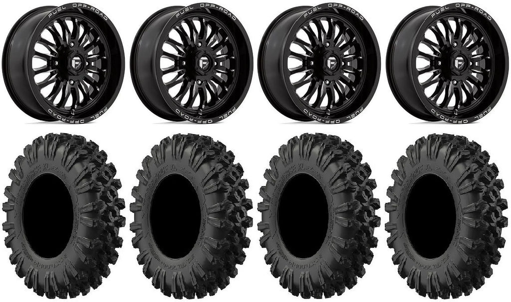 Mule 40" MotoRavage Wheels Kawasaki Tires Teryx XL ARC 18" Fuel Black