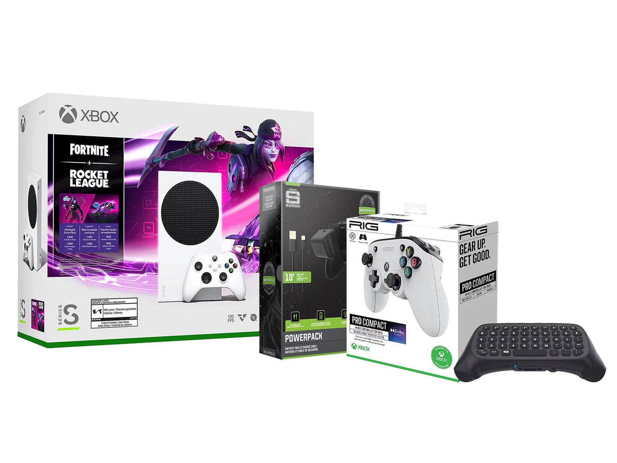 Cable/Battery League Fortnite Wireless Controller, S with Compact and PRO Xbox Controller Series Rocket White Console Keypad Charge Microsoft