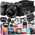 Editing Bundle Camera ILCE-6400L/B Lens Power 4K 0.43x & Case Deco f/3.5-5.6 16-50mm Gear 2.2X OSS a6400 Battery (Black) Sony Extra Set Telephoto with Lens + Kit Angle Wide Mirrorless and Filter