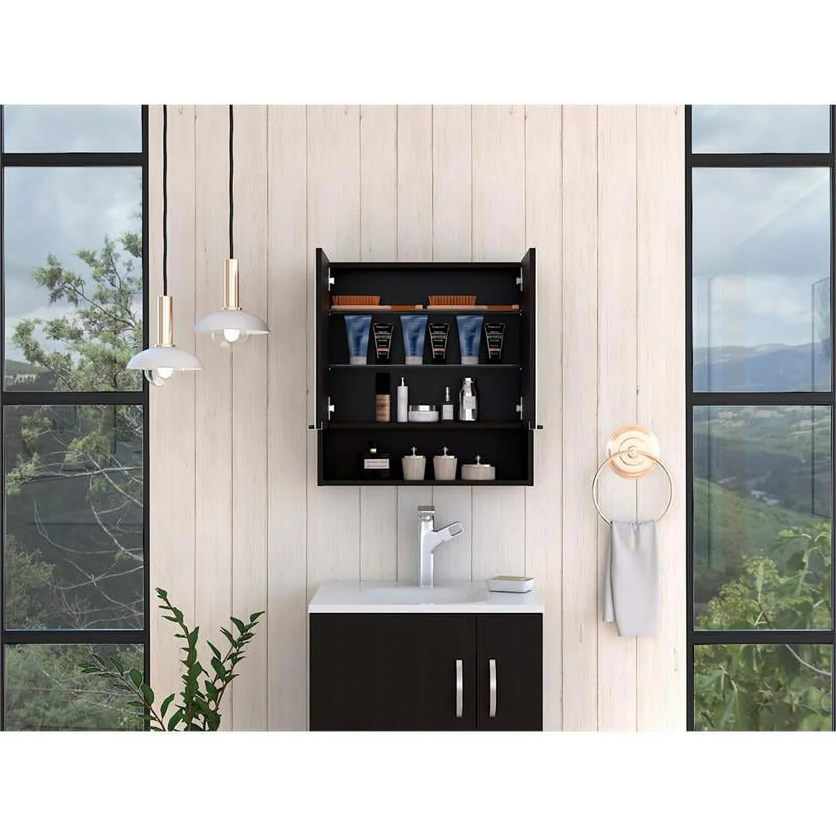 Medicine Linen Cabinet & with One Set Cabinet 2-Piece Home Door Square 63"
