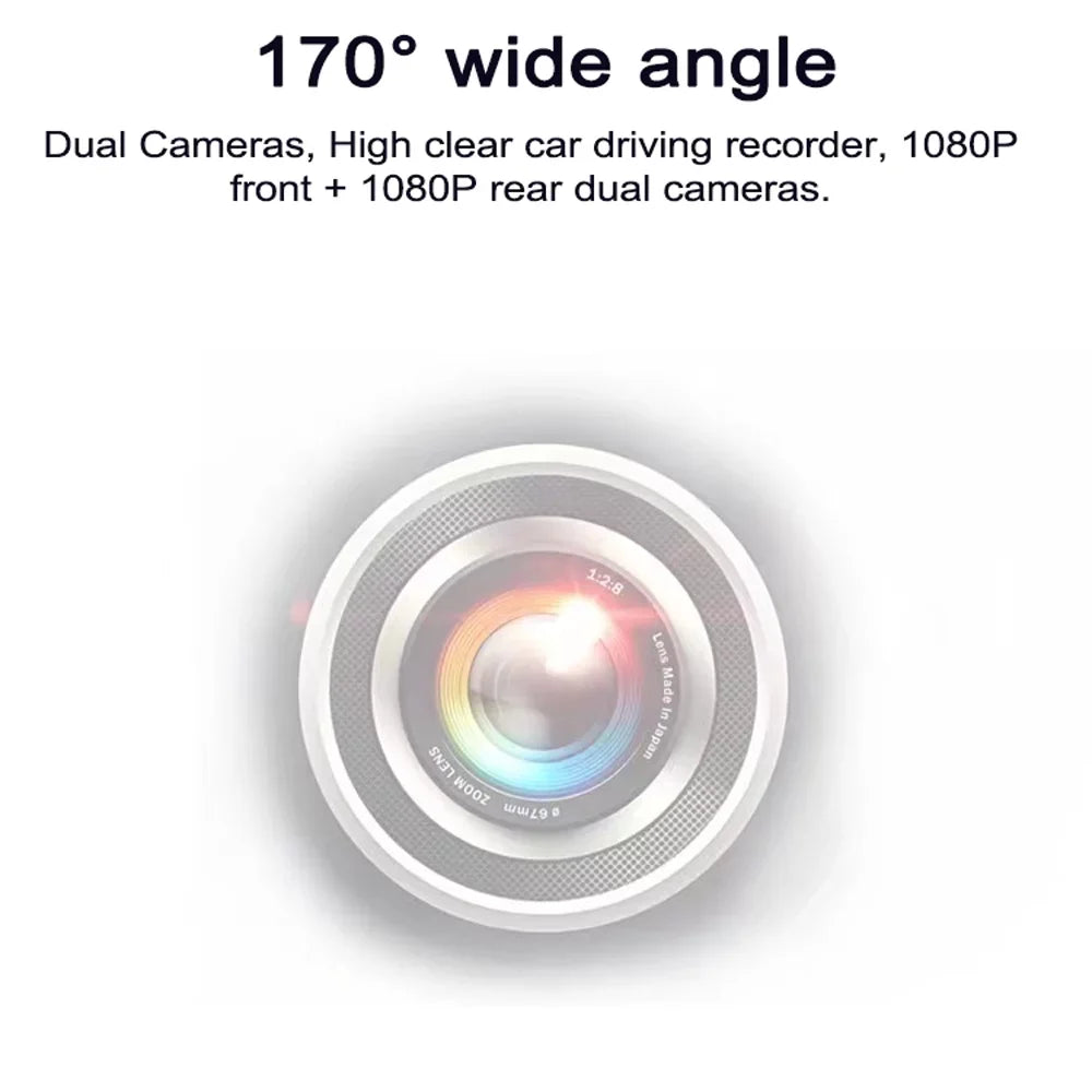 Wide Camera Cam Touchscreen, Angle, Inch Dash Full 170° Tomshoo with Motion Detection Dual 9.66