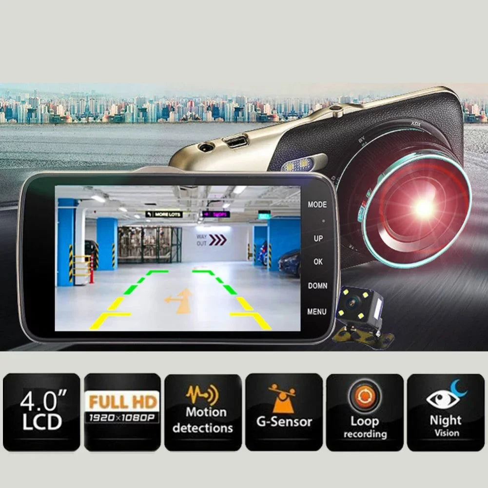 vision view recorder inch recording HD Driving dual car 1080P 3.6 video night DVR rear recorder