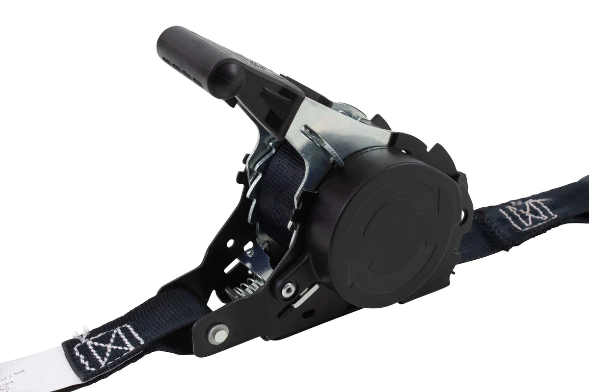'- NO-RATCHETING Retractable x 12' with Coated Bikes: Tight Straps Straps Tie-Down Ratchet Motorcycles, for Ratchet 1" Pack Tiedowns Pickup & 20 | Retract Auto ATVs, Secure Hook Trailer S