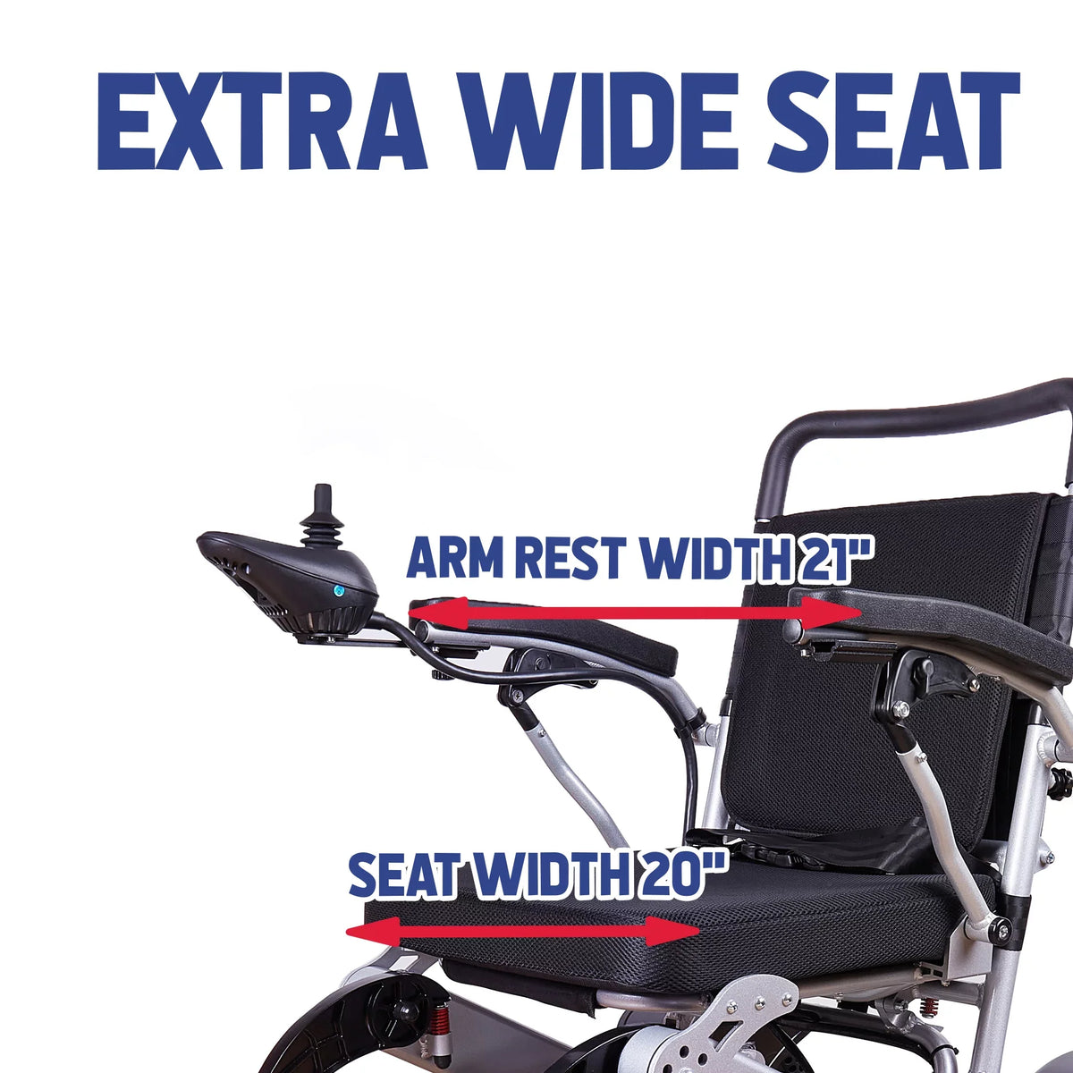 Alton Foldable Electric Wheelchairs Mobility 360lbs - Power miles - 500W SILVER 20 - Exclusive - Lightweight and
