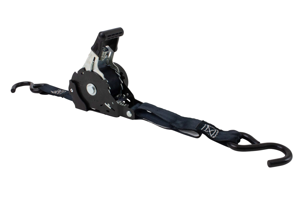'- NO-RATCHETING Retractable x 12' with Coated Bikes: Tight Straps Straps Tie-Down Ratchet Motorcycles, for Ratchet 1" Pack Tiedowns Pickup & 20 | Retract Auto ATVs, Secure Hook Trailer S