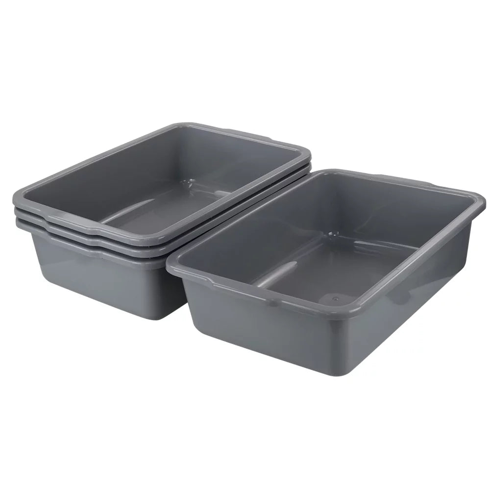32 Bus L Utility Commercial Tote Bus Teyyvn Tubs, 4 Box, Pack Large Gray Plastic Box
