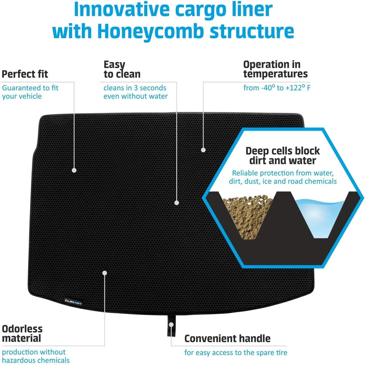 Luggage FL01110148 Dirtproof Cargo CLIM - Cargo Honeycomb Duty, Fit Anti-Slip 2010-2021 Heavy Custom 4Runner ART for & Trunk with Liner, Liner Toyota Waterproof Mat, All-Climate, Technology -