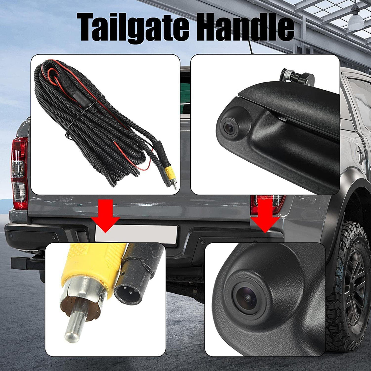 97-07 F250 & Ford F150 For View Camera w/ Tailgate Kit Handle Wiring Backup Rear
