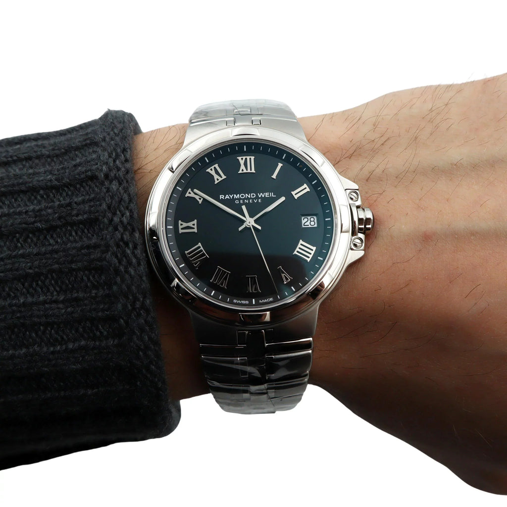 Dial Raymond Stainless Parsifal Watch 5580-ST-00208 Weil Black Quartz Mens Steel