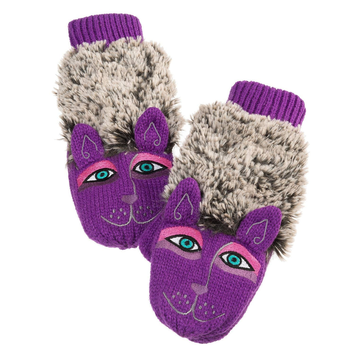Dog Fuzzy Burch Laurel Mittens Purple