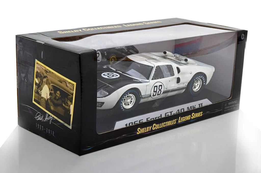 II - Model Ford GT-40 1/18 SC415W #98, Diecast scale - Shelby Toy MK 1966 Car Shelby White Collectibles