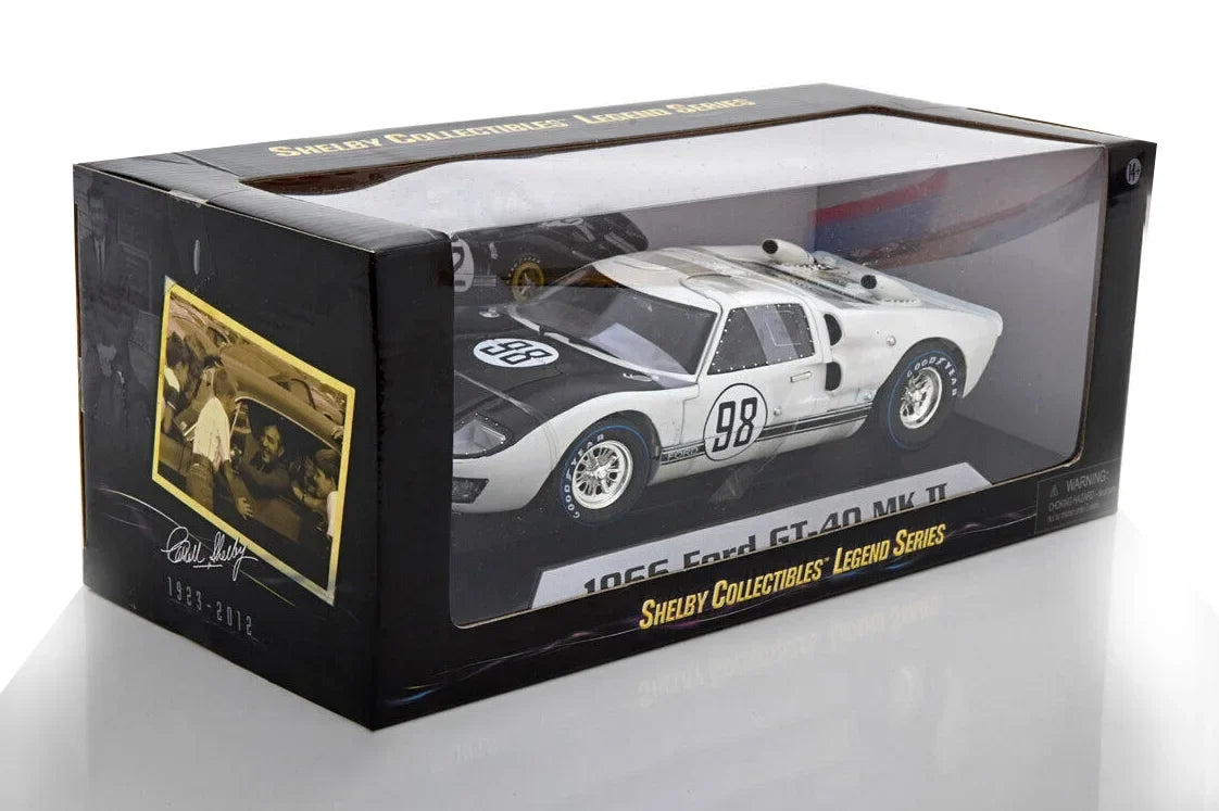 II - Model Ford GT-40 1/18 SC415W #98, Diecast scale - Shelby Toy MK 1966 Car Shelby White Collectibles