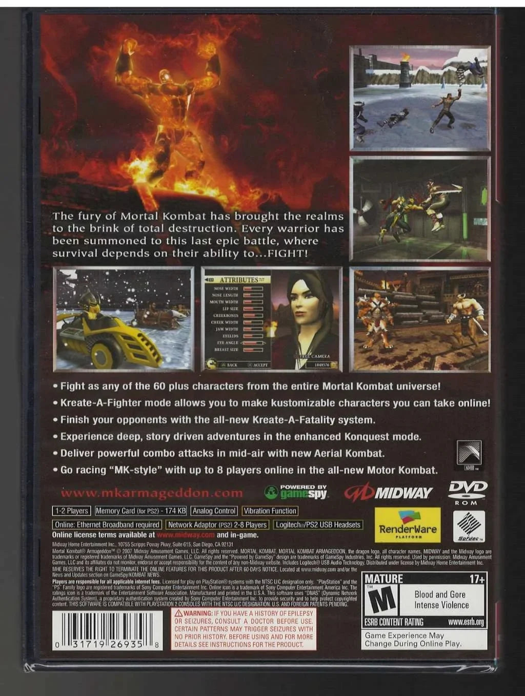 New (Greatest Armageddon Sealed Hits) Kombat: Mortal Versi-031719269358 (Brand Factory PS2 US
