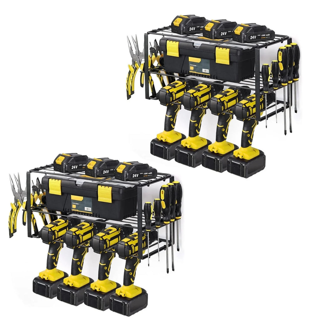 Holder, Power Organizer Cordless Wall-Mounted 2PCS Drill Tool Rack Duty Heavy