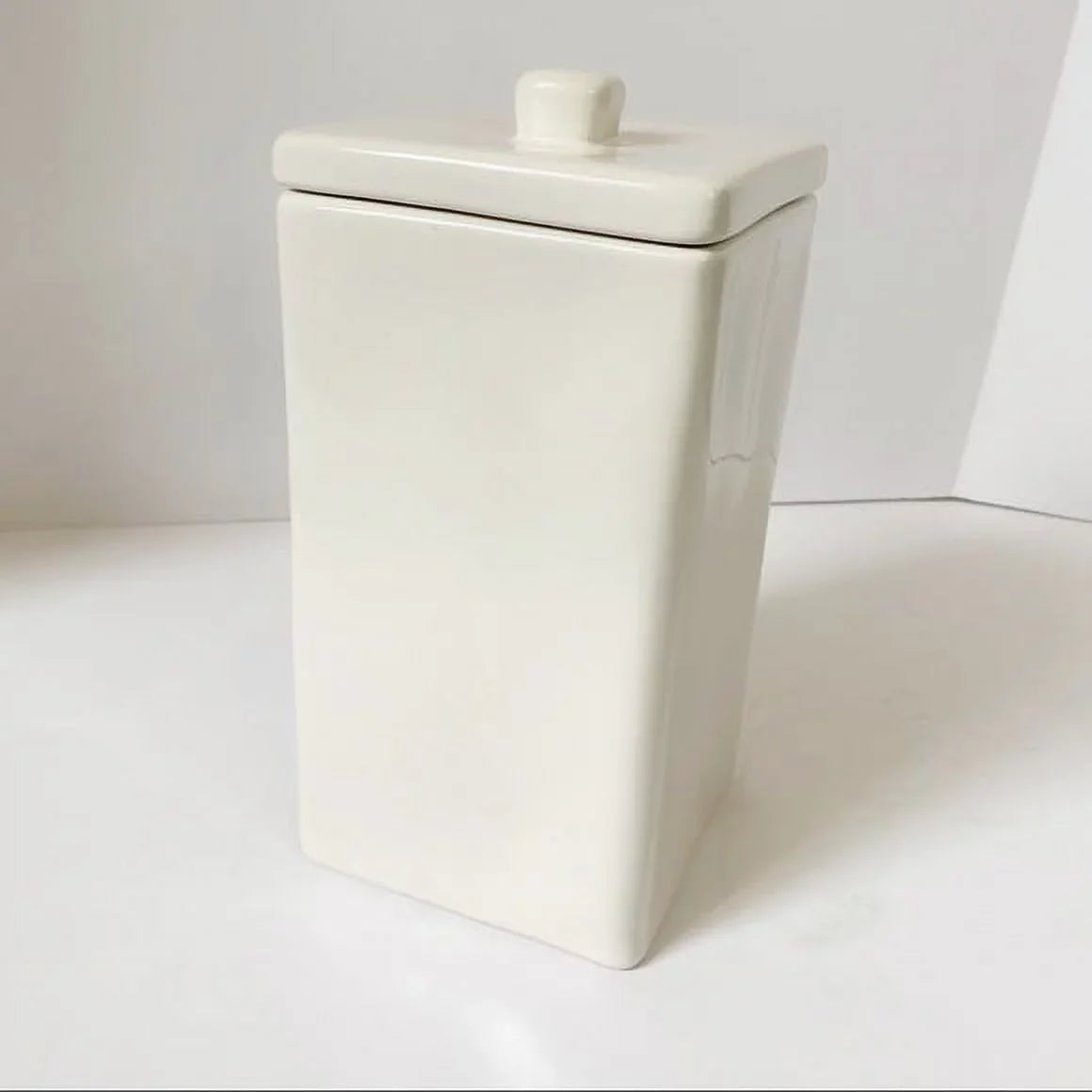 Rae Dunn Square Lid LL Ceramic Canister Letter Ceramic with RICE Canister