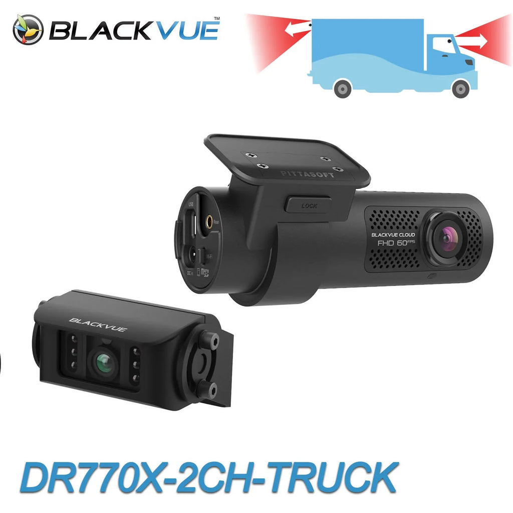 Cloud-Ready | BlackVue With Front Waterproof 128GB Dash & Cam GPS DR770X-2CH-TRUCK 1080p Exterior WiFi 60FPS Card +