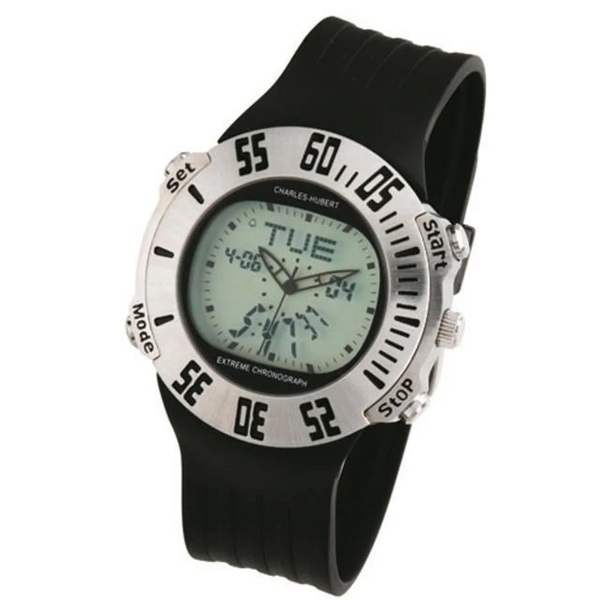 Watch #3563-W Wolrd Time Mens Chronograph Paris Alarm Quartz Charles-Hubert-