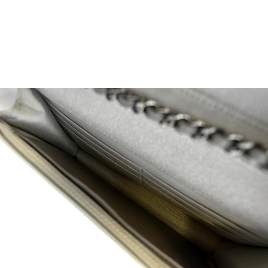 WOC Bag Reissue Crossbody Space Light Canvas Grey Pre-Owned CHANEL Quilted Charm 2.55 Classic