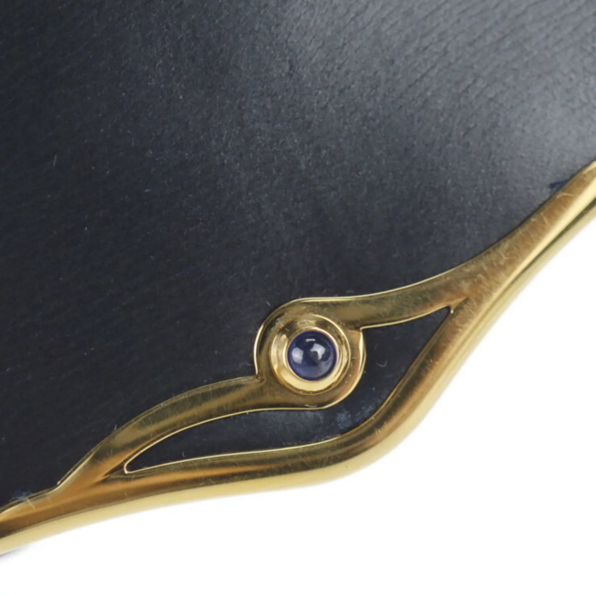 Pre-Owned line calf navy Cartier bag (Good) shoulder 2WAY dark CARTIER clutch leather sapphire