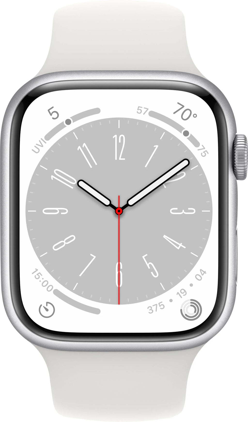 45mm Series Gen Sport MP6P3LL/A Apple 8 Silver 8 (Refurbished) Band - White Aluminum Watch Restored