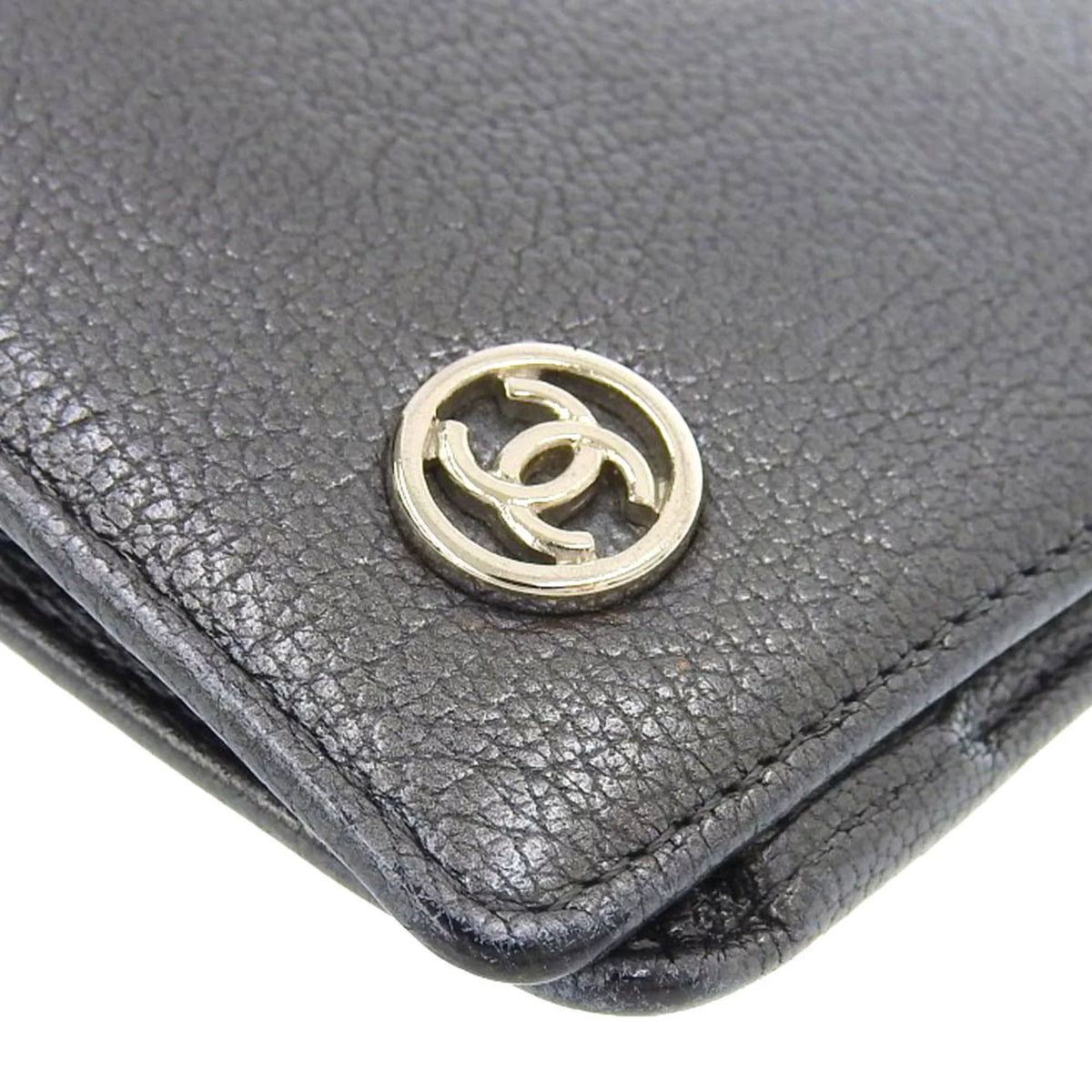 mark gray bi-fold Chanel CHANEL metallic seal 11 here long lambskin (Fair) with No. wallet Pre-Owned