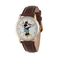 Disney Watch, Mouse Two Tone Women's Minnie Alloy Leather Cardiff W002770 Brown Strap,
