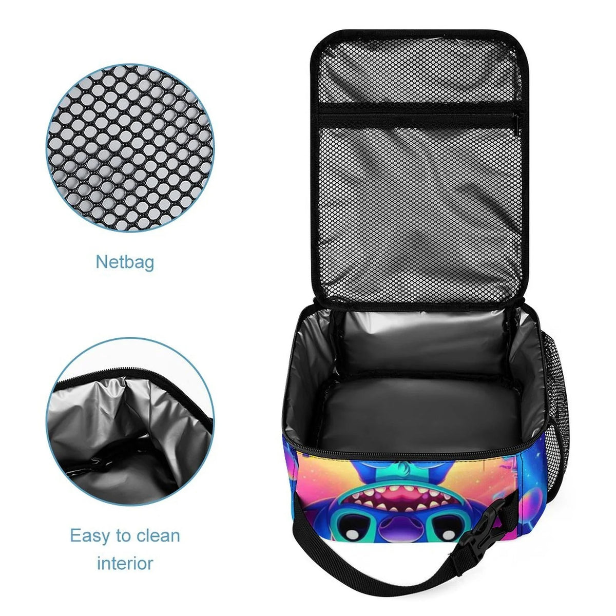Kids Handbag Bento Thermal Boys Portable Girls Art Lilo School Lunch Bag Insulated Cooler Stitch Adult Office Tote Bag For