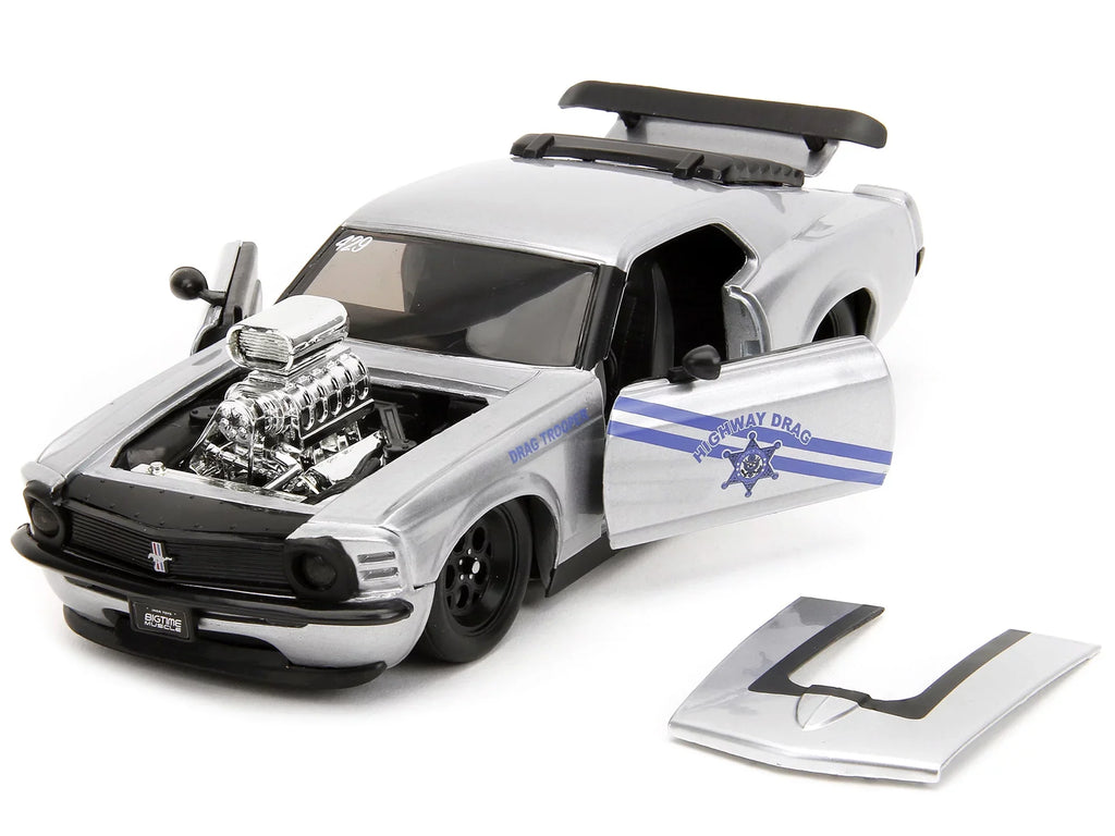 Drag Model Drag - Car Bigtime Ford 1970 Metallic Jada Highway 1/24 Boss 429 Trooper by Silver Muscle Diecast Series Mustang