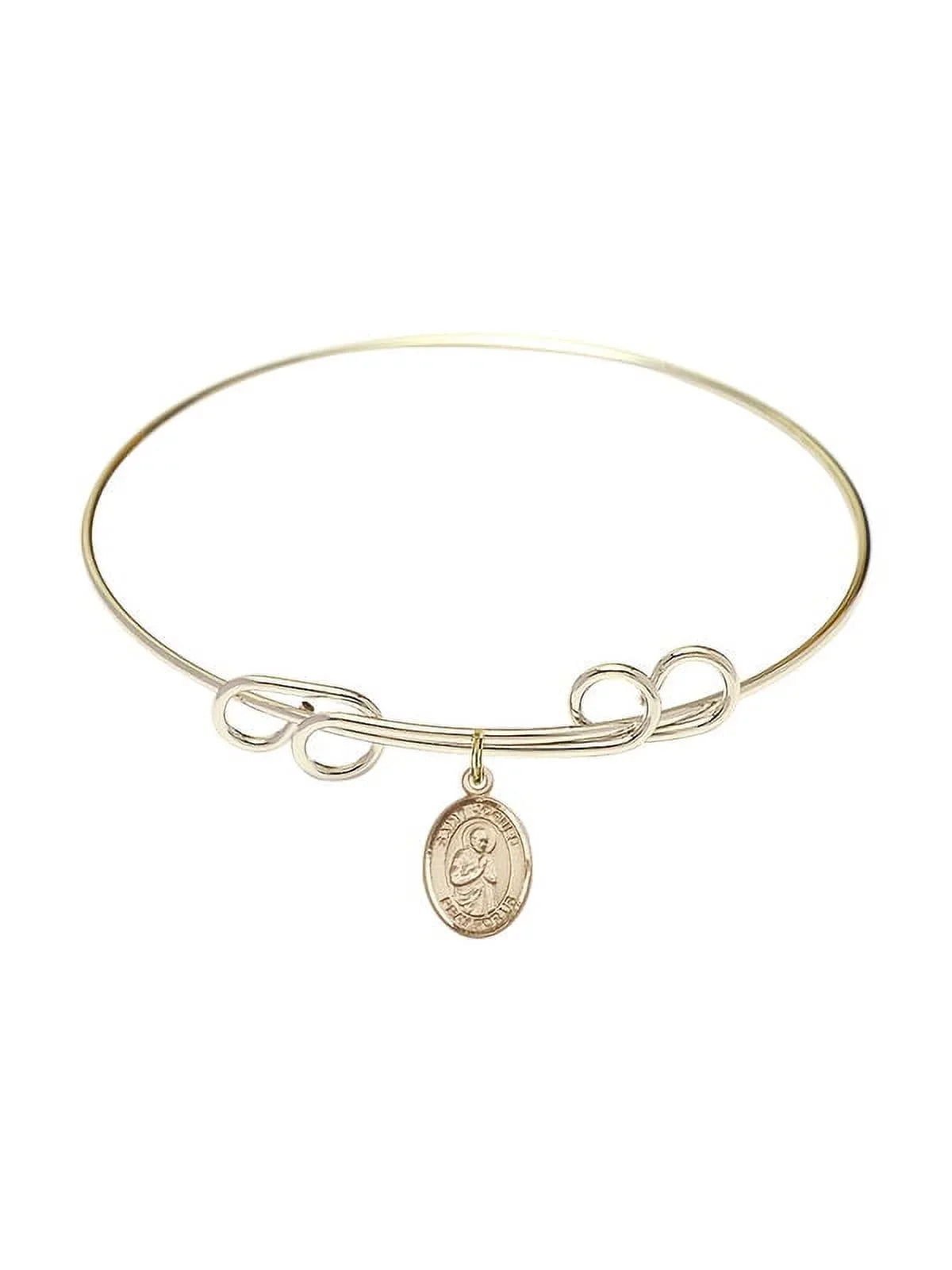 in Bangle Jogues Bracelet Gold-Filled Round 8 Loop inch St. Double Isaac w/