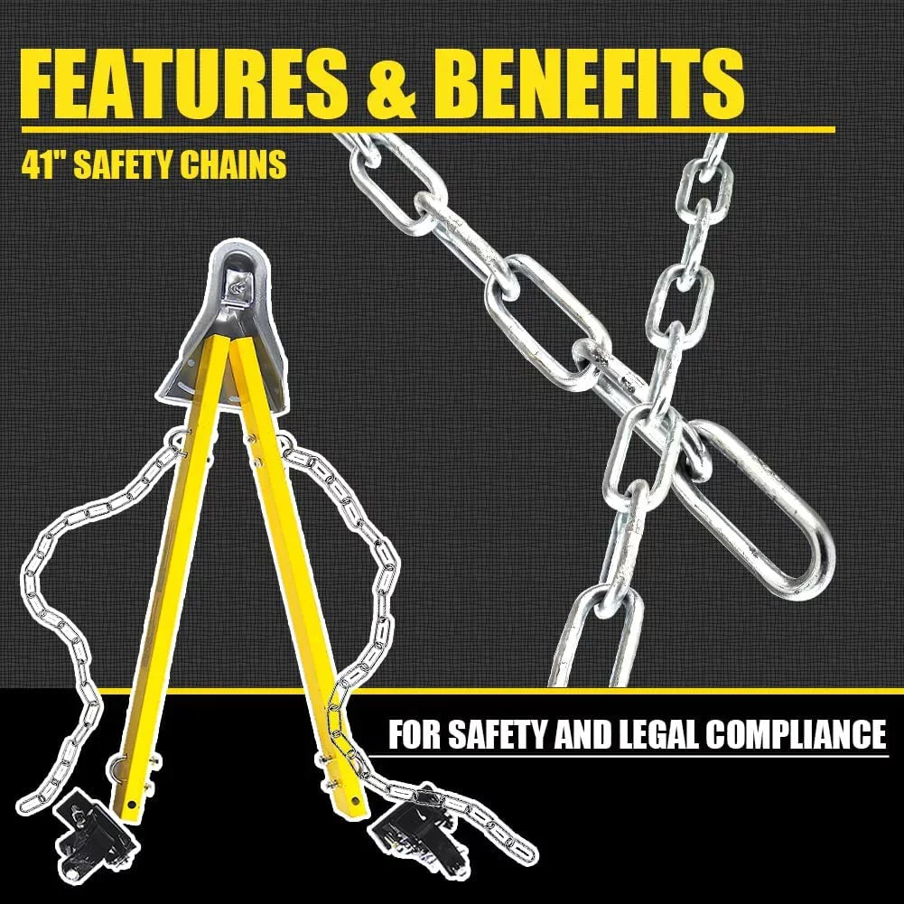 Jeep Adjustable Bar Tow 5000lb RV Towing Compatible with Tow / Adjustable System Bar HPDAVV Mount Bumper Truck Car Yellow w/Chains Kit