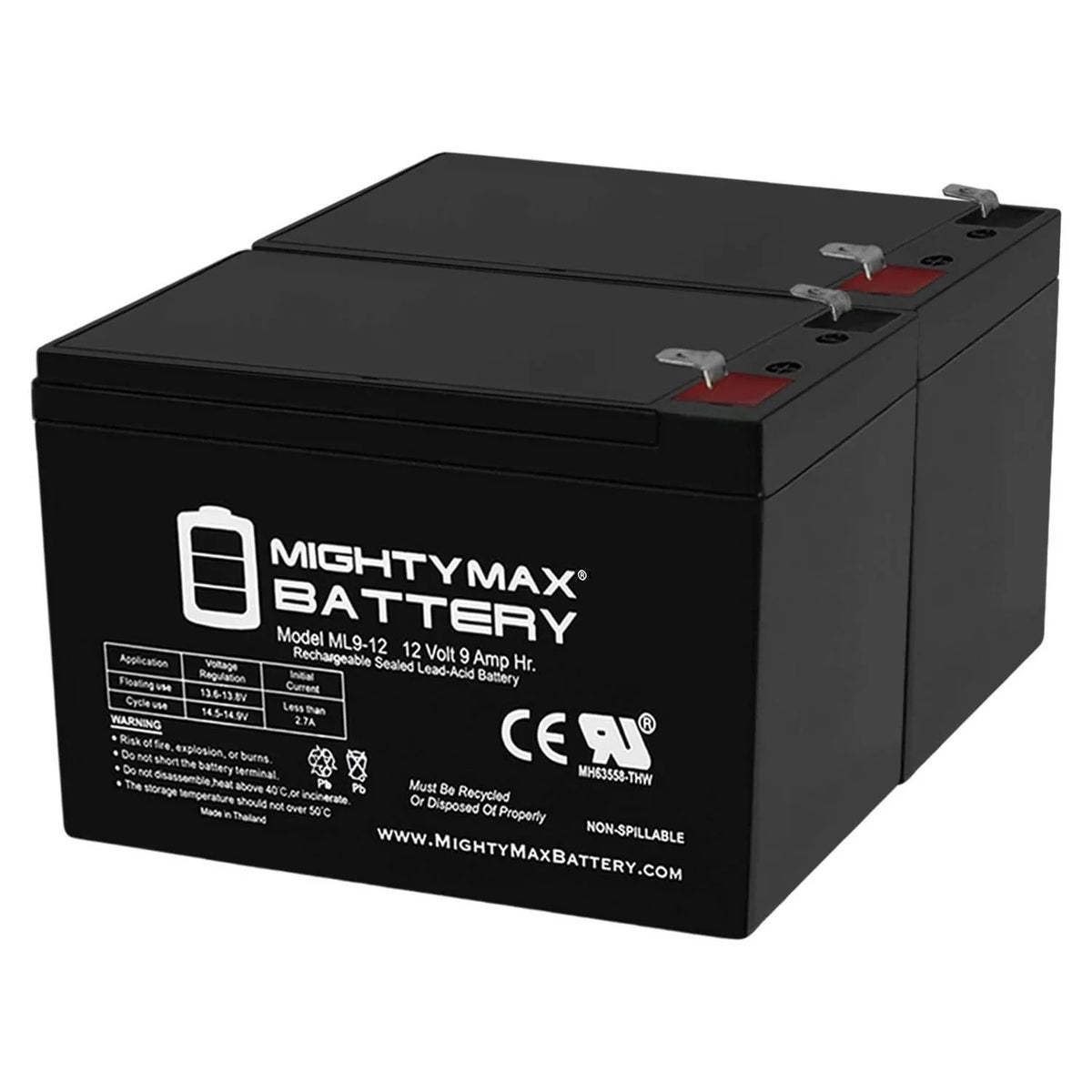 9AH - 500 Electric Merida Battery 2 Bike Pack for 12v PC
