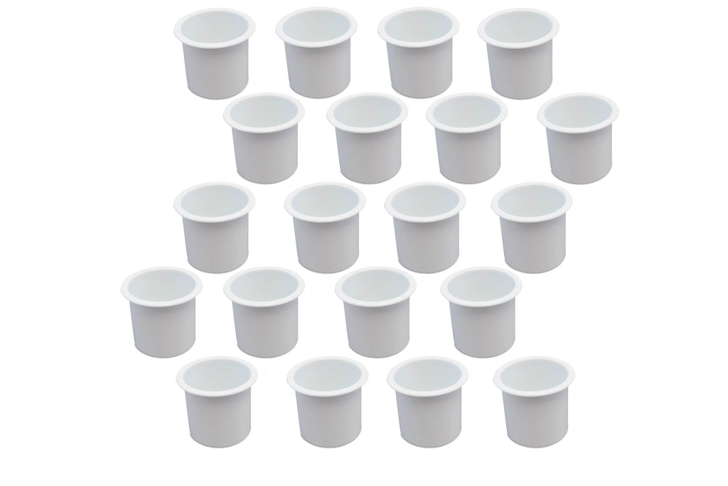 RV Cup Drop Car Recessed Boat White Pocket Plastic Game Motorhome for Universal Holder Insert 20 Table Camper Truck In Sofa Marine Pontoon