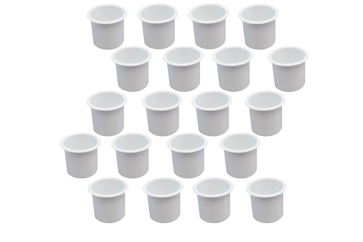 RV Cup Drop Car Recessed Boat White Pocket Plastic Game Motorhome for Universal Holder Insert 20 Table Camper Truck In Sofa Marine Pontoon