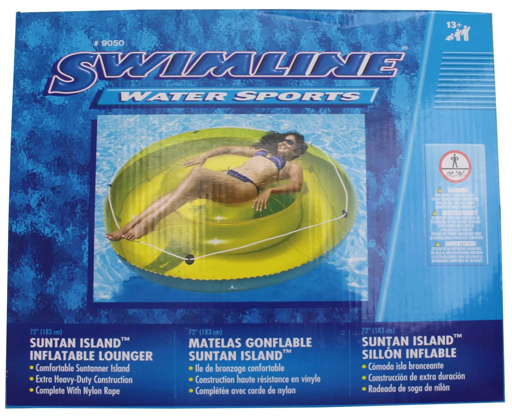 Tan Swimline 72" Float Lounger Swimming Pool Island 9050 6-Pack Sun Inflatables,