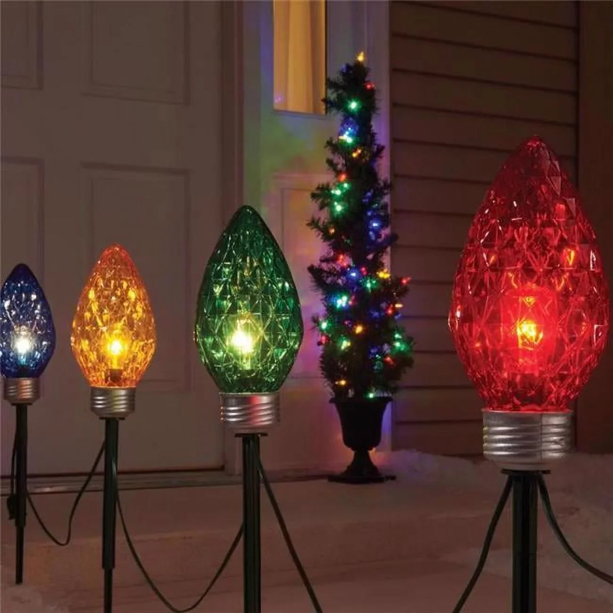 Celebrations Lights in. Faceted 13 Multi Incandescent Decor C9 Pathway Bulb