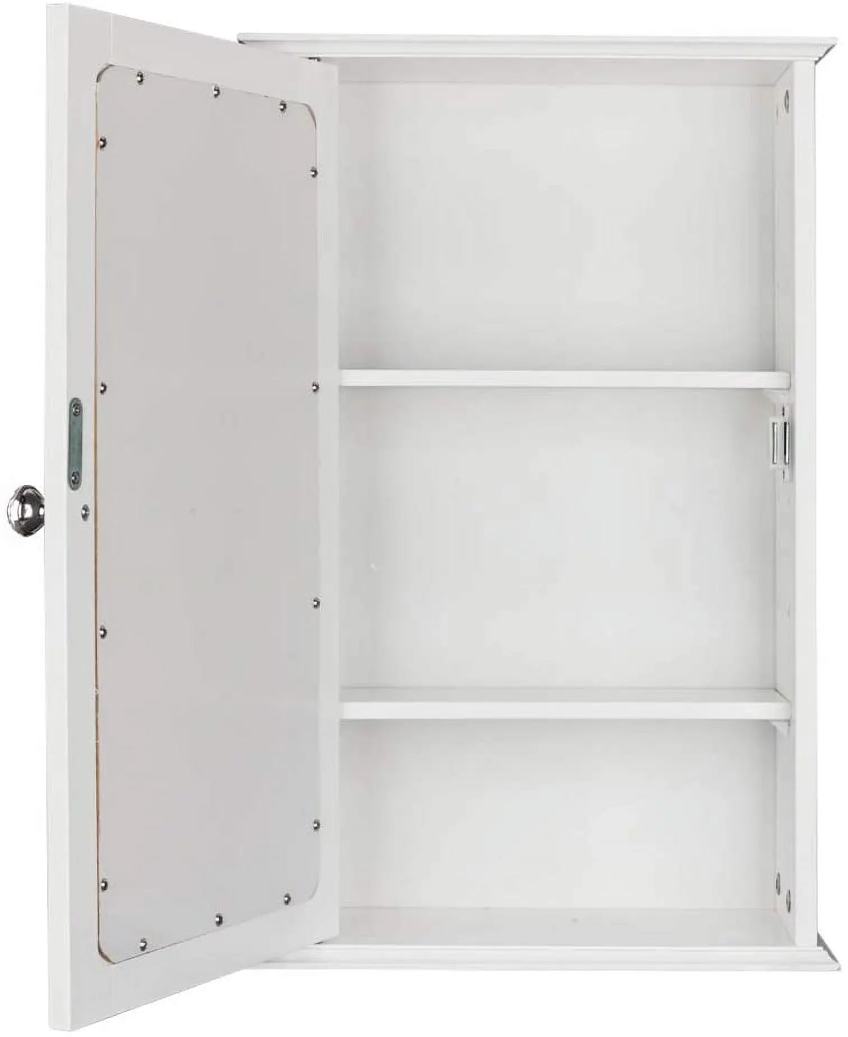Cabinet with White BSL Medicine Shelves Organizer Bathroom Cabinet 2 Wall Storage Adjustable Mirrored Door and Mount Single