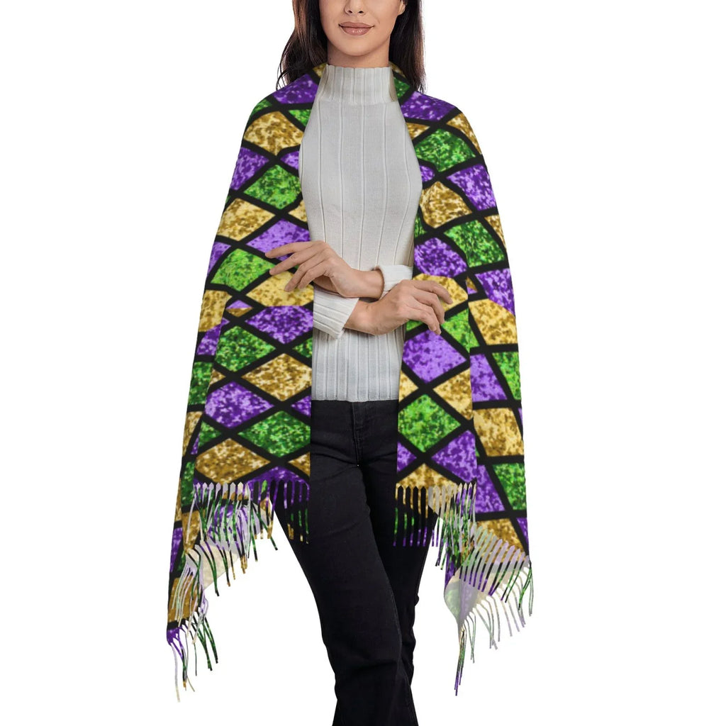 Green Purple Shiny Winter For Gifts- Wrap Women Feel Cashmere Scarves Gras Mardi Bingfone Soft Scarf Elegant Large Art Warm Shawl Print