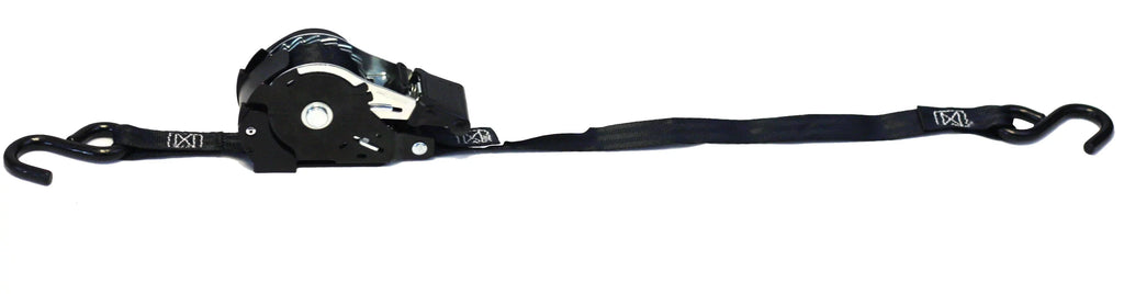 '- NO-RATCHETING Retractable x 12' with Coated Bikes: Tight Straps Straps Tie-Down Ratchet Motorcycles, for Ratchet 1" Pack Tiedowns Pickup & 20 | Retract Auto ATVs, Secure Hook Trailer S