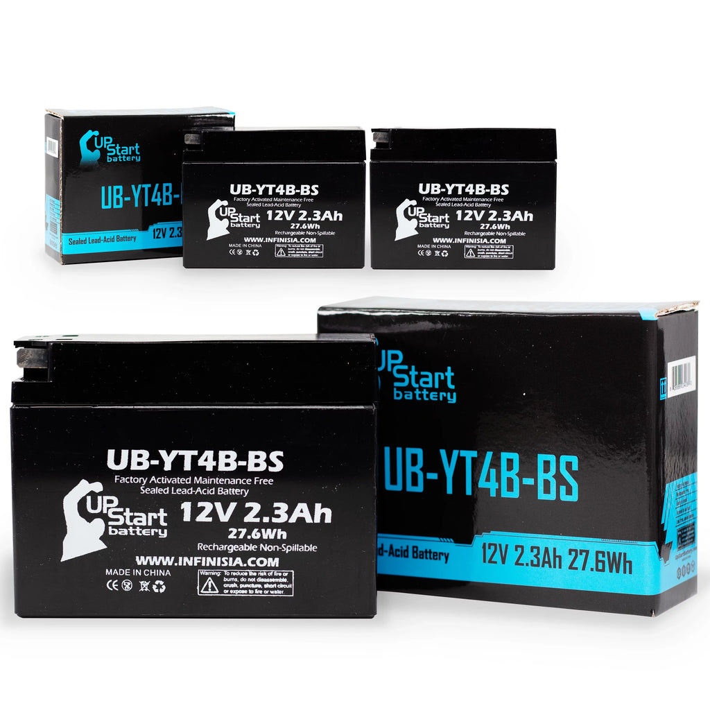 Yamaha UB-YT4B-BS - for Maintenance 400CC Motorcycle Battery Free, SR400 3-Pack 2.3Ah, Battery Factory 12V, UpStart Activated, 2006 Replacement