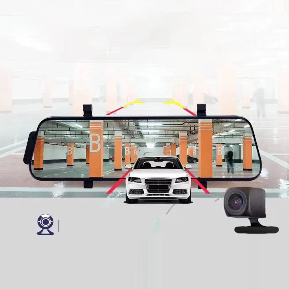 Wide Camera Cam Touchscreen, Angle, Inch Dash Full 170° Tomshoo with Motion Detection Dual 9.66