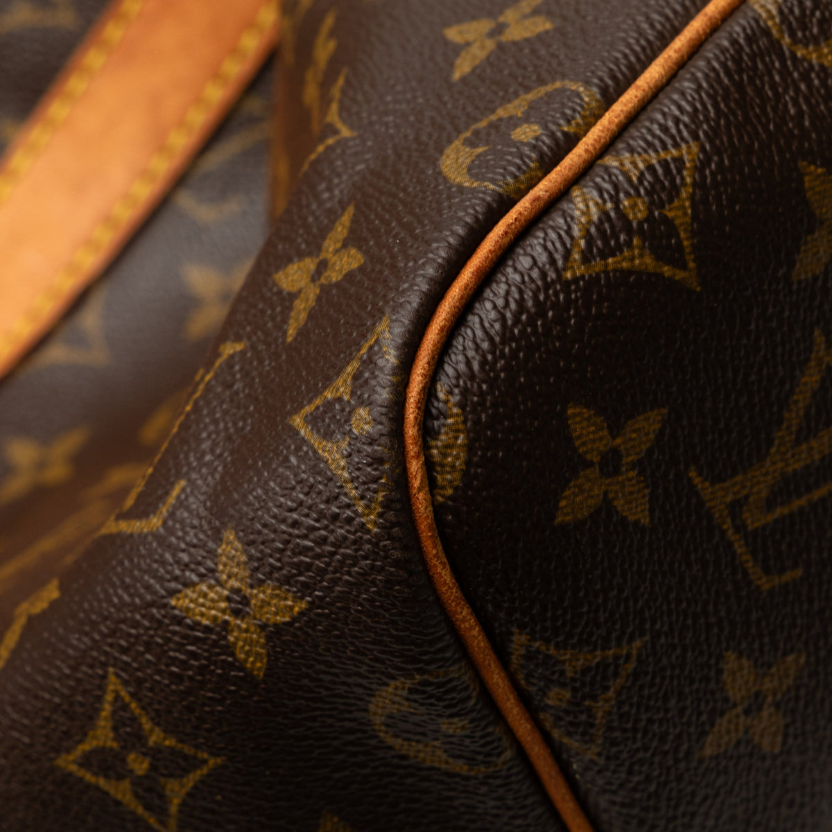 55 Authenticated Vuitton Louis Unisex WeekenderBag Monogram Keepall Brown Pre-Owned Travel Bag (Good) Canvas