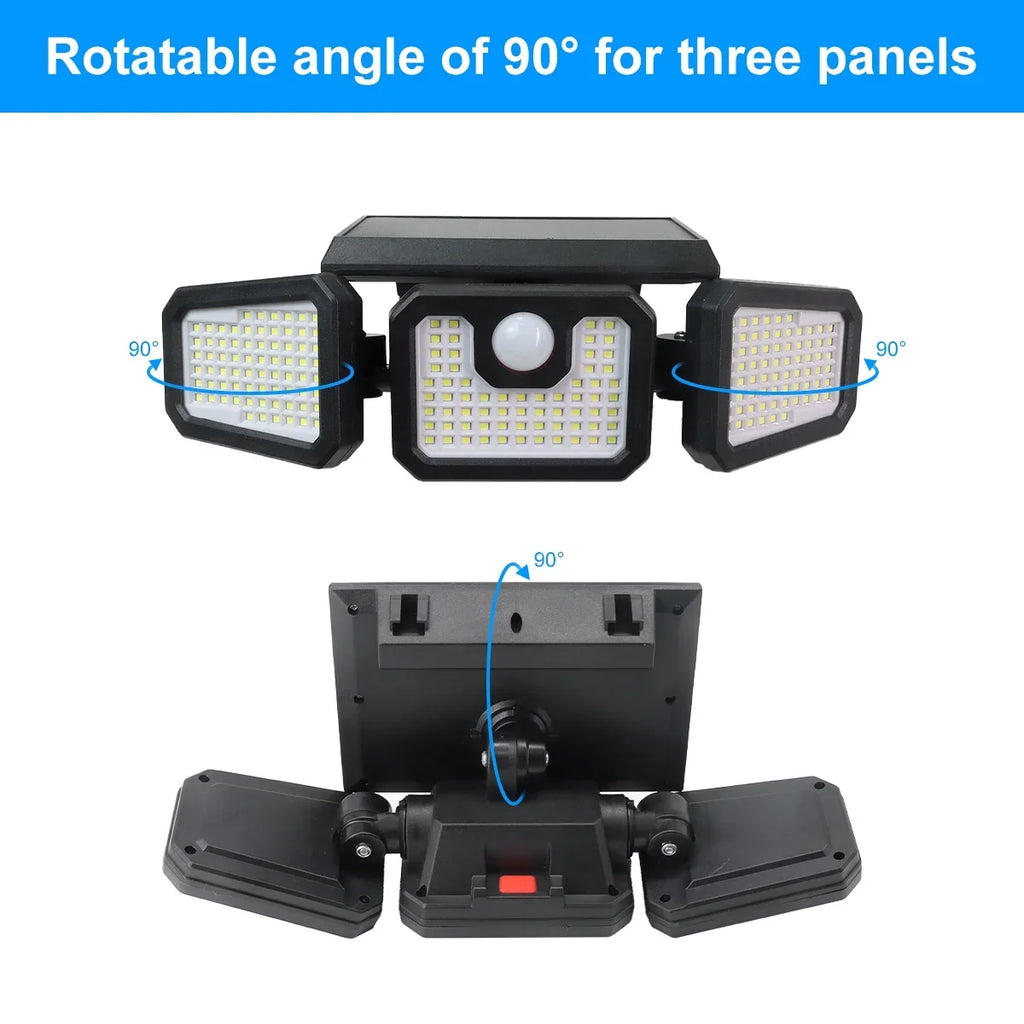 Motion Garage - Outdoor Waterproof 2500LM Lights Solar Remote Heads 3 Yard Yyton Flood Outside Sensor Packs) for Lights Lights 210LED with Security - Control (2