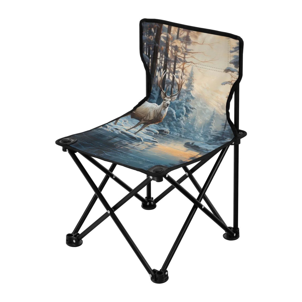 Deer Portable Camping Small Kids with for Chair Winter Forest Chair Outdoor Beach Folding Chair Chair Lawn in Carry Fishing Bag