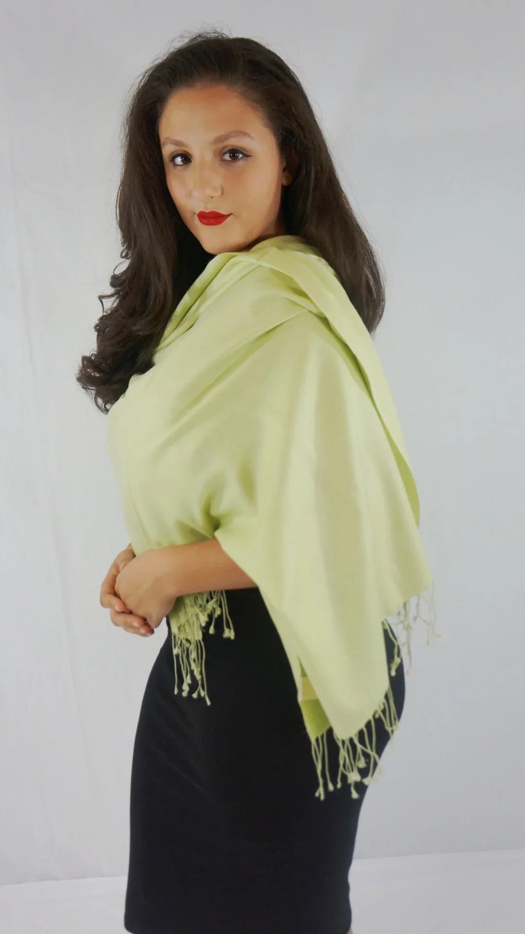(Honey Green Shawl/Cashmere Scarf/Wool/Silk Dew Shawl) Shawl/Shawls/Scarf/Scarves/Wrap/Stole/Muffler/Cape/Ruana/Blanket/Throw/Pashmina Regular
