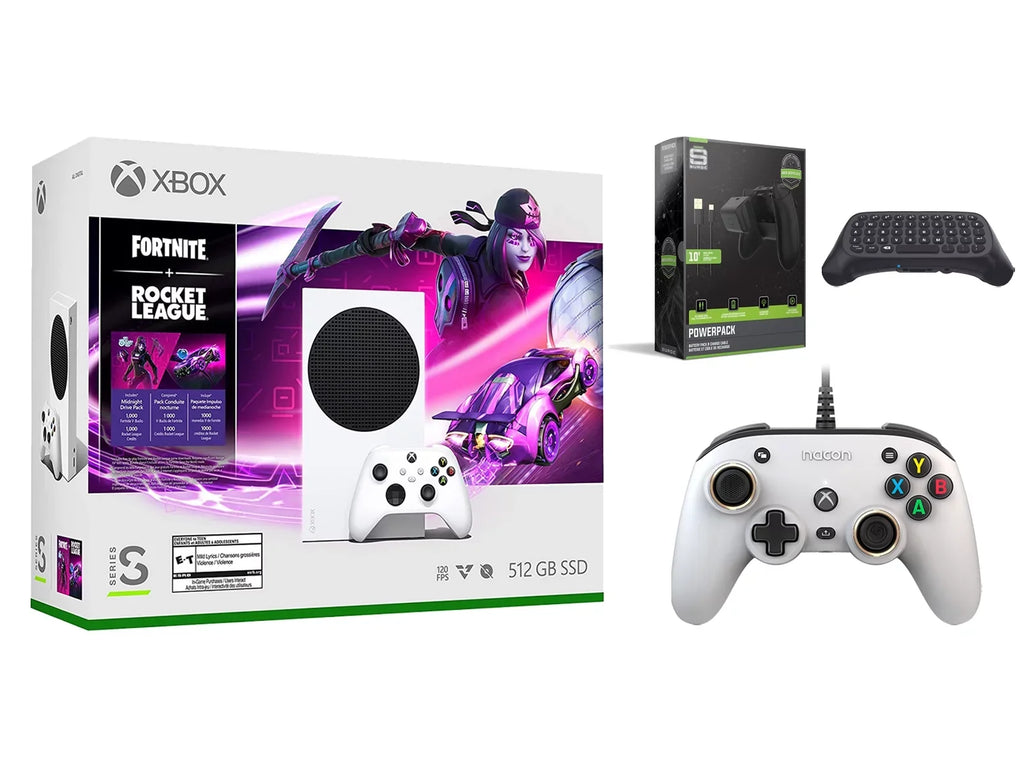Cable/Battery League Fortnite Wireless Controller, S with Compact and PRO Xbox Controller Series Rocket White Console Keypad Charge Microsoft