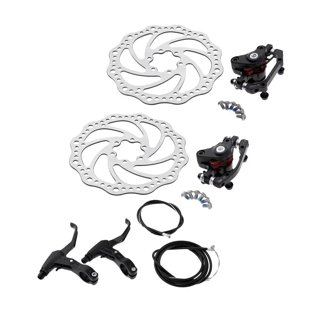 Front And Bike Bolts Brake Mechanical 160mm Whit And Cable Disc Rear