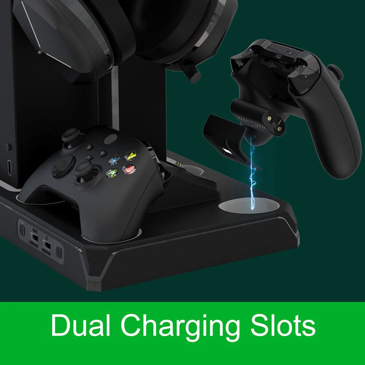 Charger Fan Station Charging with with Stand Organizer, Controller Games mAh Battery Packs 1400 Holder Cooling Storage Station X for 12 Dock Dual Xbox with Headphone Series X/S, Cooling & Vertical 2