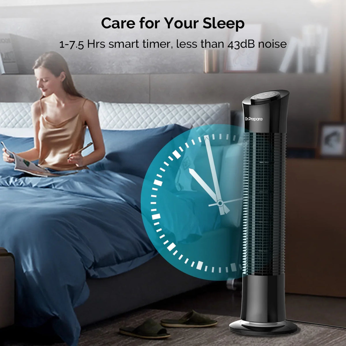 Fan，Portable 30’’ w/Remote/3 Timer Floor Home/Office for Dr. Oscillation Fans Tower Speeds/7.5h Stand Prepare