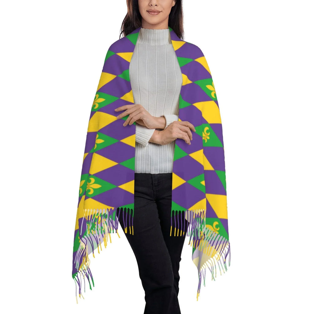 Winter Art Cashmere Elegant Gifts- Feel Scarf Scarves Large Shawl Warm Gras Bingfone Mardi Print Women Wrap Soft For