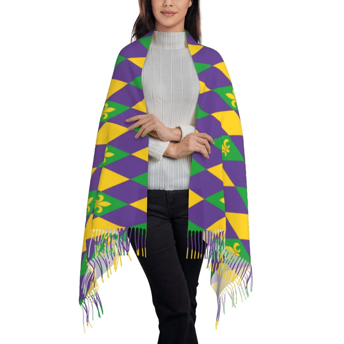 Winter Art Cashmere Elegant Gifts- Feel Scarf Scarves Large Shawl Warm Gras Bingfone Mardi Print Women Wrap Soft For
